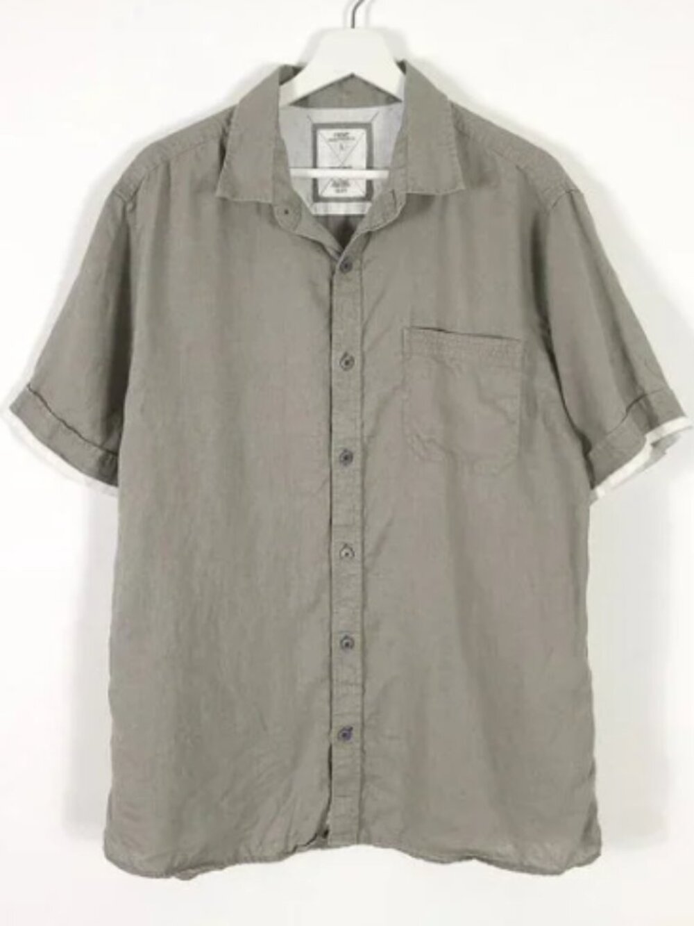 NEXT Short Sleeve 100% Linen Button Down Shirt